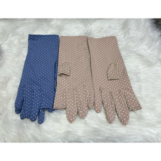 Găng tay nữ chống nắng vải thun lạnh chấm bi-bao tay nữ