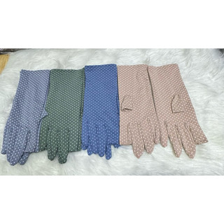 Găng tay nữ chống nắng vải thun lạnh chấm bi-bao tay nữ