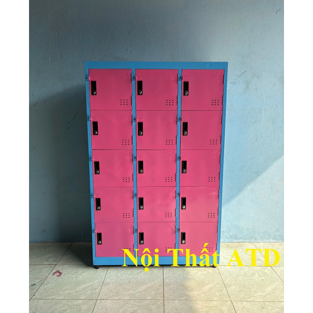 Tủ locker sắt nhiều ngăn có chìa khóa riêng y hình - Tủ sắt locker giá xưởng.