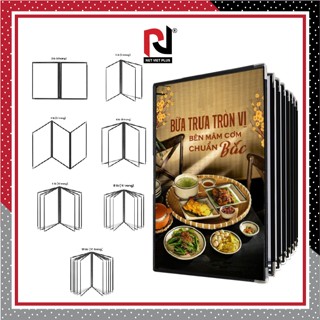 Bìa Menu Lá Nhựa Trong Suốt Khổ A4, Viền Simili Đen Chống Trầy Xước Chắc Chắn