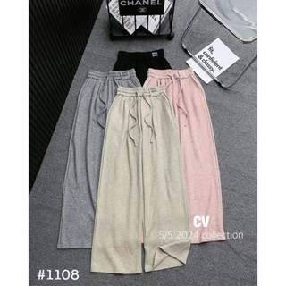  Quần Suông Ống Rộng Nữ  theu min 133 _Quần Suông Nữ Cạp Chun Lưng Chất dạ hàn Đẹp Sịn Cao Cấp quần dài 98cm 