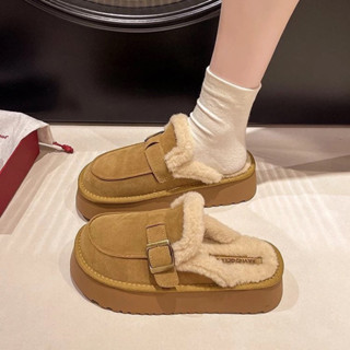 ( Có Video Ảnh Thật ) Sục Khuy Da Lộn Lót Lông Mịn Cao 5cm QC Full Box