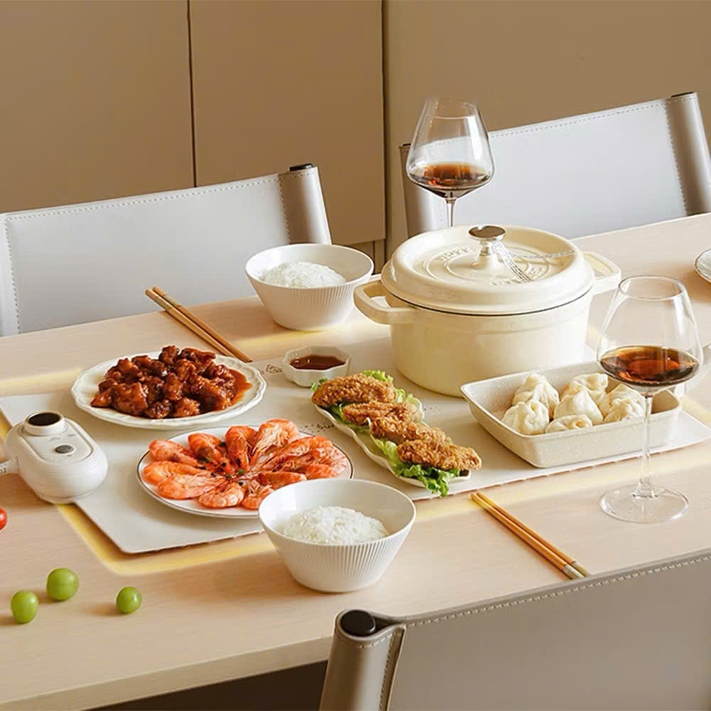 Thảm hâm nóng đồ ăn đa năng gấp gọn, Mâm giữ nhiệt thức ăn uống tiện dụng, Tấm lót hâm nóng bàn ăn cho mọi gia đình