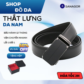 Thắt Lưng Nam Da Bò Thật Khóa Tự Động Đẳng Cấp Chính Hãng Sanagor | TL NHAM