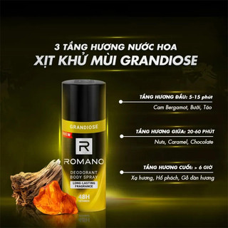 Xịt Ngăn Mùi Toàn Thân Romano 150ml Dành Cho Nam