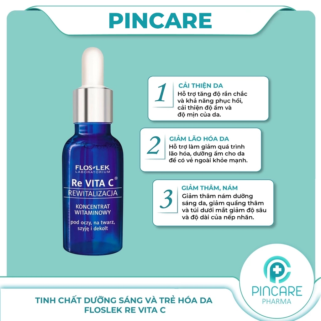 Tinh chất dưỡng trắng và trẻ hóa da Floslek Re Vita C 30ml - Hàng chính hãng - PINCARE Health & Beauty