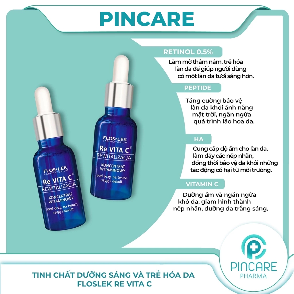 Tinh chất dưỡng trắng và trẻ hóa da Floslek Re Vita C 30ml - Hàng chính hãng - PINCARE Health & Beauty