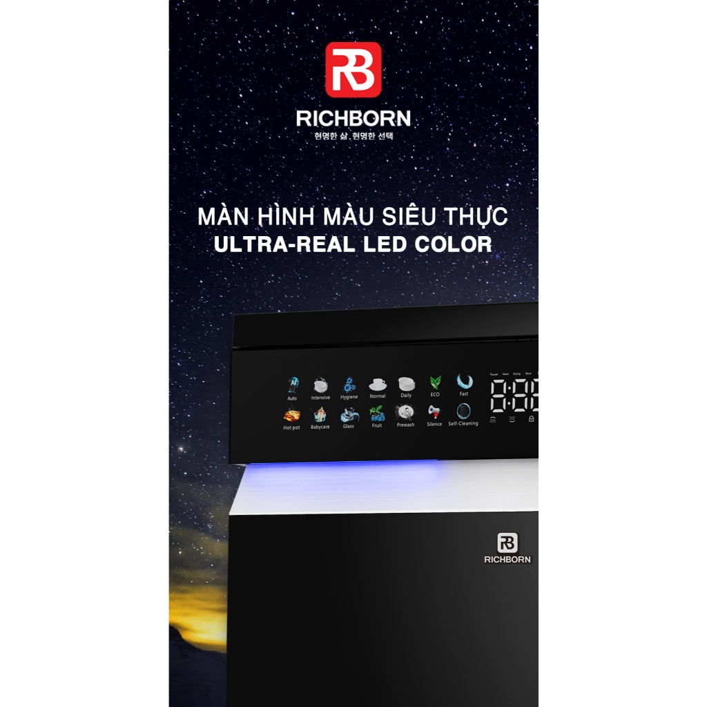 Máy rửa bát 16 bộ Richborn RDG6080-S9 Ultra thương hiệu Hàn Quốc | BigBuy360 - bigbuy360.vn