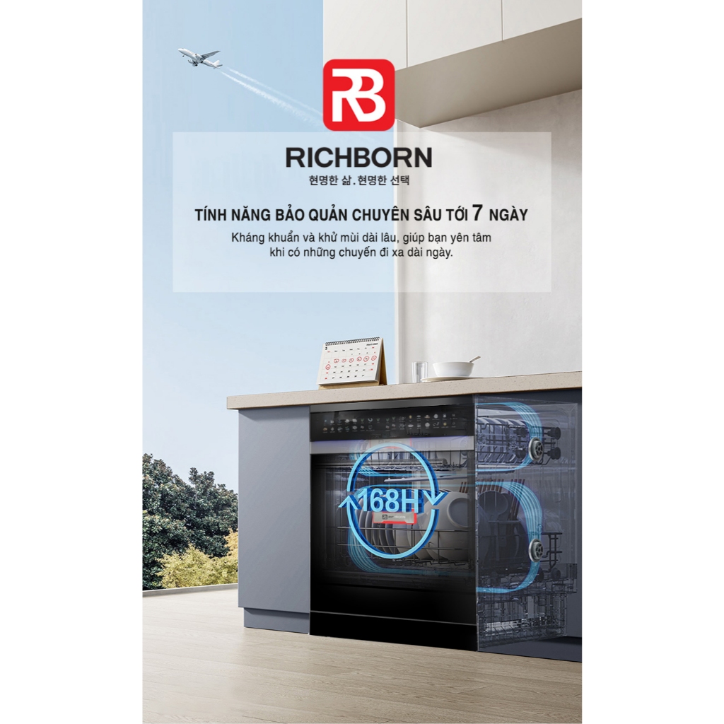 Máy rửa bát 16 bộ Richborn RDG6080-S9 Ultra thương hiệu Hàn Quốc | BigBuy360 - bigbuy360.vn