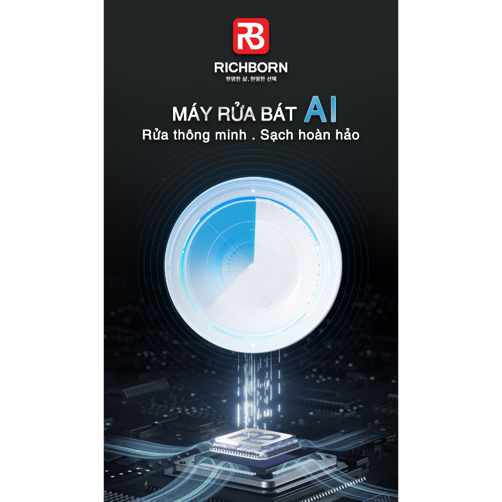 Máy rửa bát 16 bộ Richborn RDG6080-S9 Ultra thương hiệu Hàn Quốc | BigBuy360 - bigbuy360.vn