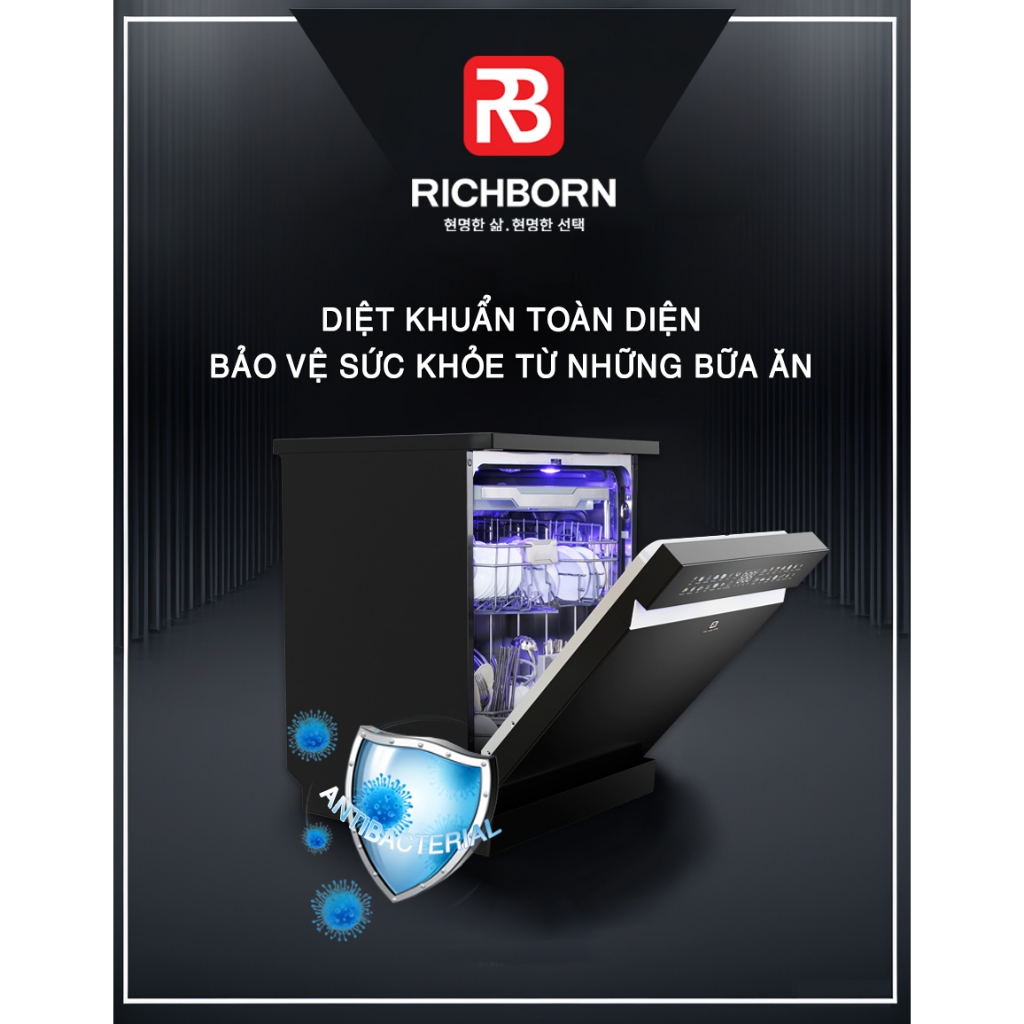 Máy rửa bát 16 bộ Richborn RDG6080-S9 Ultra thương hiệu Hàn Quốc | BigBuy360 - bigbuy360.vn