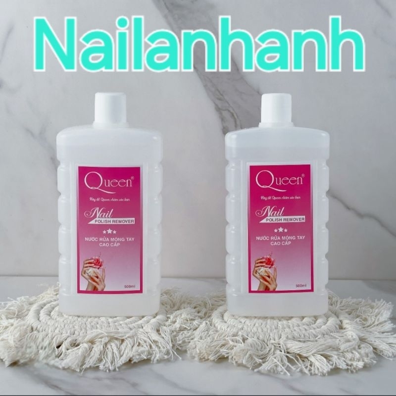 Axeton rửa móng chuyên dụng (500ml) nước lau gel Queen , aceton ủ phá gel móng