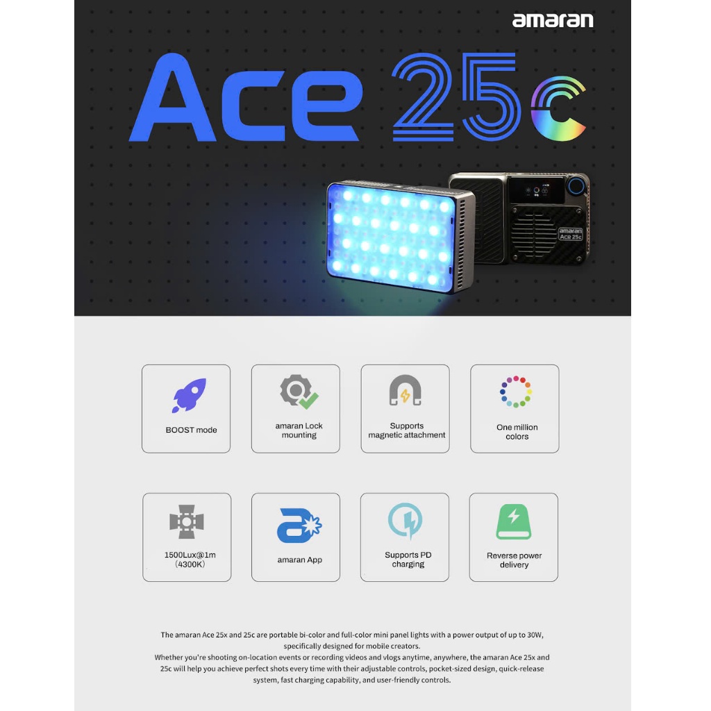 Đèn LED Amaran ACE 25C RBG Full Color