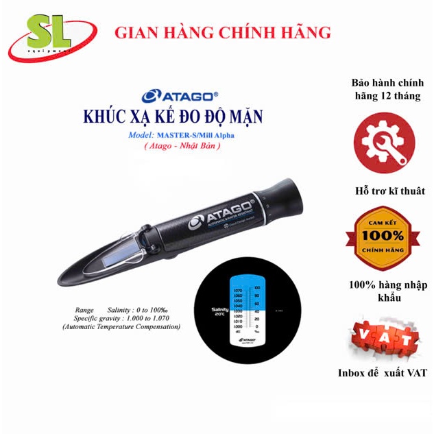 Khúc xạ kế đo độ mặn Master S-Mill alpha - Atago Nhật Bản