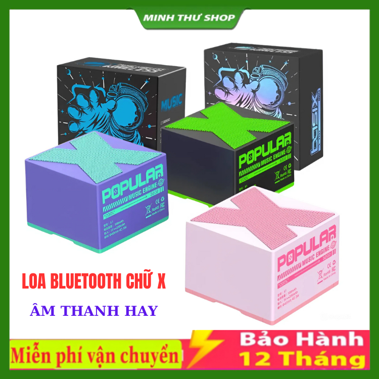  Loa Bluetooth Mini Chữ X 360 ° Âm thanh nổi Âm trầm tuyệt vời Hỗ trợ nhạc và cuộc gọi 