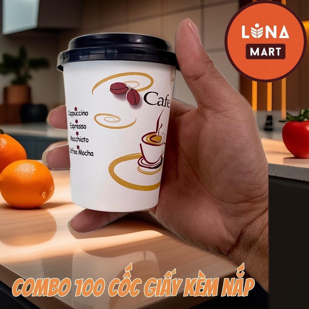50 LY GIẤY KRAFT IN 2 LỚP, size 9oz (270ml) ly giấy chịu nhiệt, ly giấy nóng, dùng 1 lần