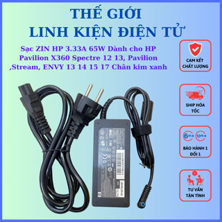 Sạc ZIN HP 3.33A 65W Dành cho HP Pavilion X360 Spectre 12 13, Pavilion ,Stream, ENVY 13 14 15 17 Chân kim xanh