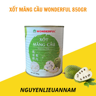    NEW  XỐT MÃNG CẦU WONDERFUL hộp 850gr thơm ngon đậm vị pha trà mãng cầu 