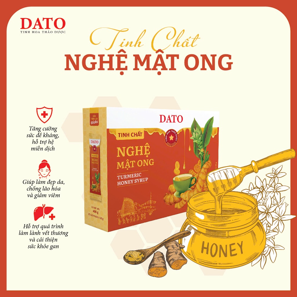 Tinh chất Nghệ Mật Ong DATO.Không chất bảo quản,làm đẹp da,chống lão hóa,trào ngược dạ dày.