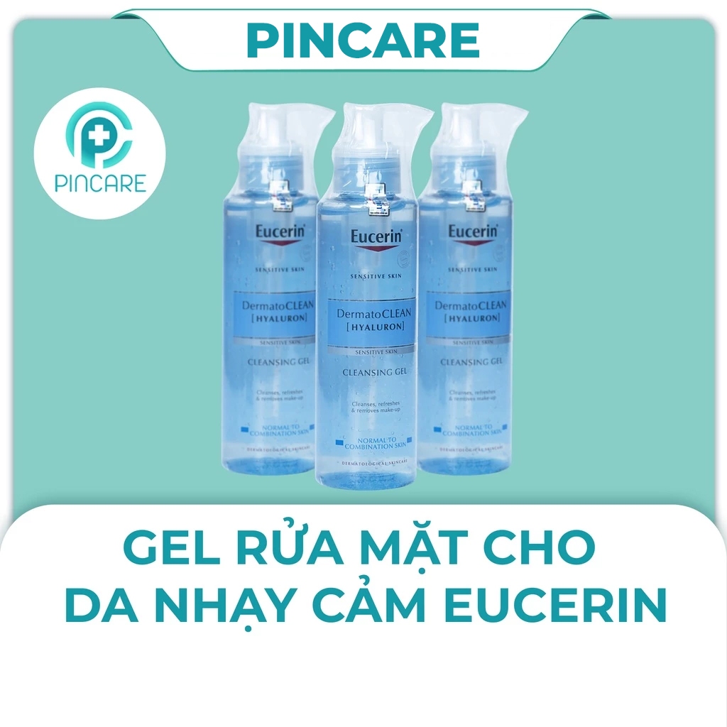 Sữa rửa mặt da nhạy cảm Eucerin Dermato Clean Gel 200ml - Hàng chính hãng - PINCARE Health & Beauty