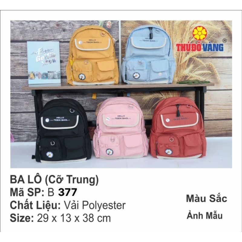 Balo học sinh thủ đô vàng B 377 (VÀNG)