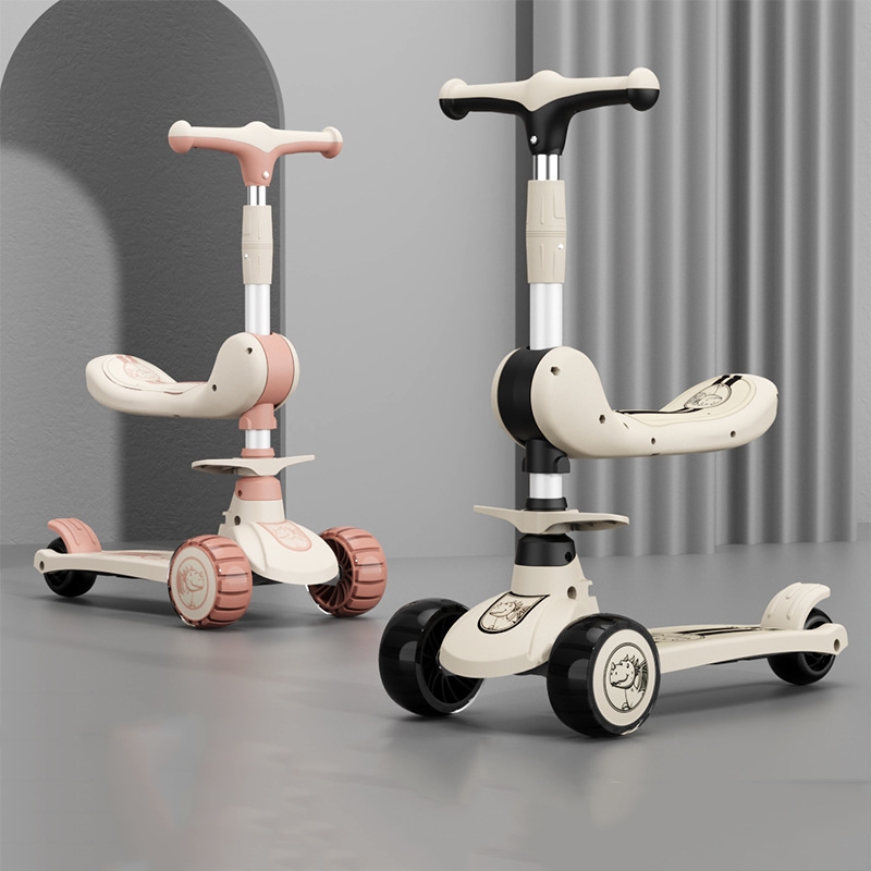 Xe scooter cho bé từ 2 tuổi, bánh xe phát sáng, có âm thanh ca nhạc, chịu lực 100kg