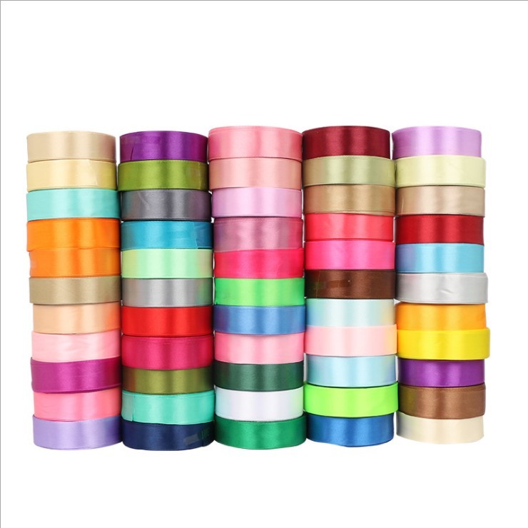 [Cuộn 5 mét] Ruy băng lụa bản 1cm, 2cm, 4cm trơn