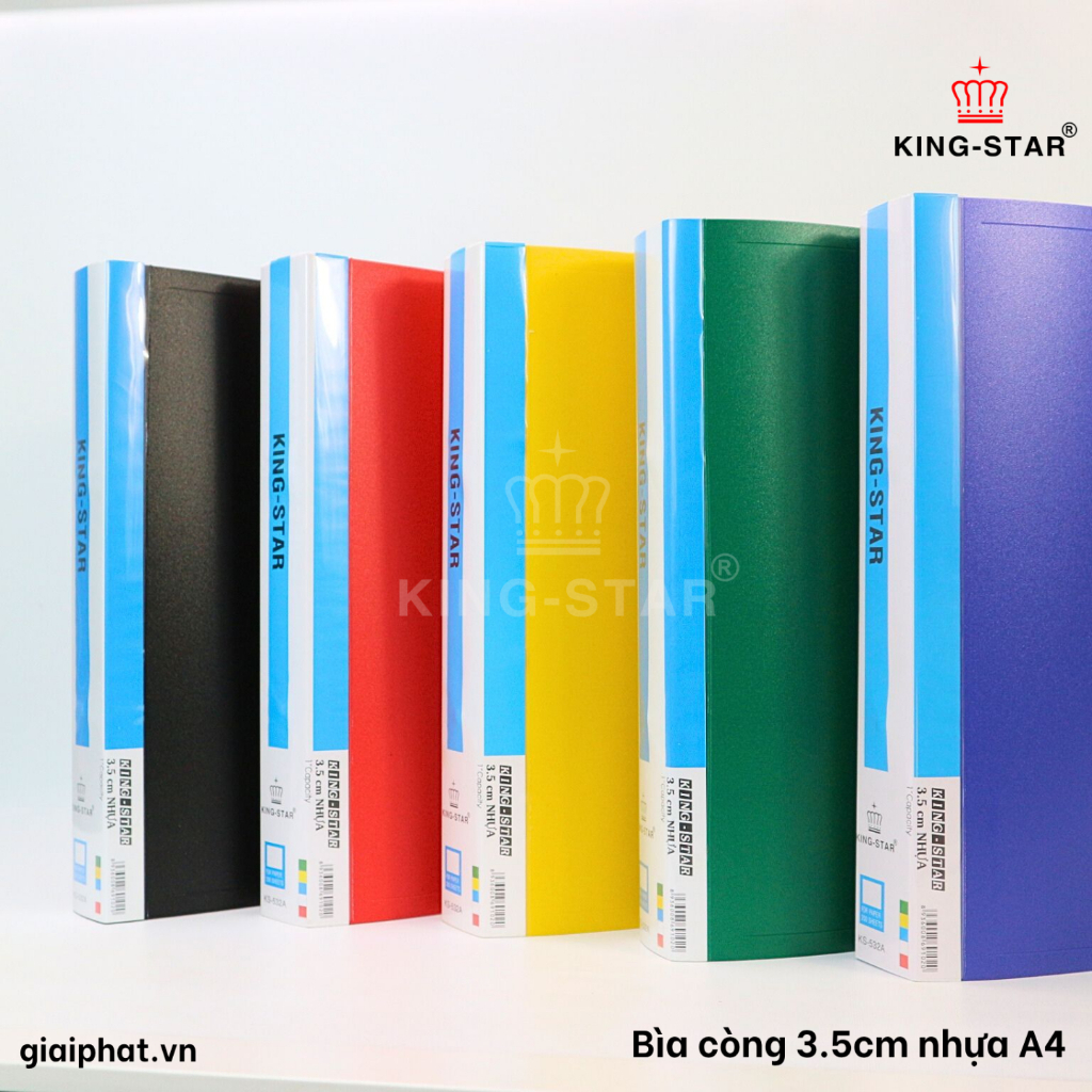 Bìa 2 còng 3.5cm nhựa A4 Kingstar