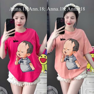 ÁO THUN FORM RỘNG IN HÌNH HOT ( BÉ NÍN) FORM FREESIZE NAM NỮ CHẤT COTTON KHÔ