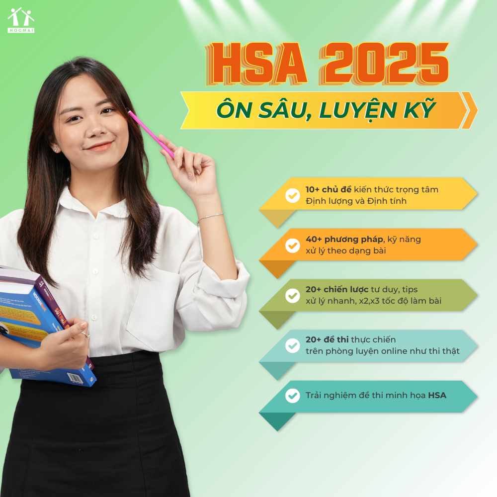 [HSA 2025] Sách Tổng ôn cấp tốc luyện thi Đánh giá năng lực - ĐHQG HN - HOCMAI | BigBuy360 - bigbuy360.vn