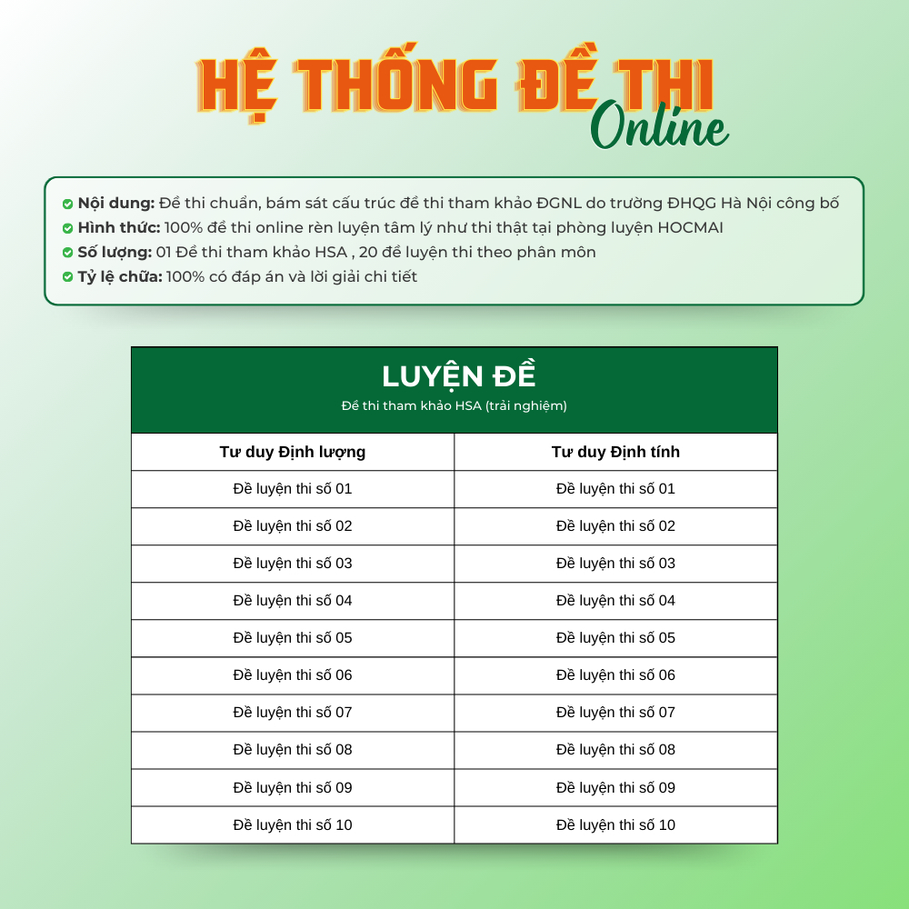 [HSA 2025] Sách Tổng ôn cấp tốc luyện thi Đánh giá năng lực - ĐHQG HN - HOCMAI | BigBuy360 - bigbuy360.vn