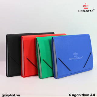 Bìa Hồ Sơ 6 Ngăn Thun A4 KINGSTAR Đựng Tài Liệu Văn Phòng Nhiều Màu Chống Thấm Bền Đẹp