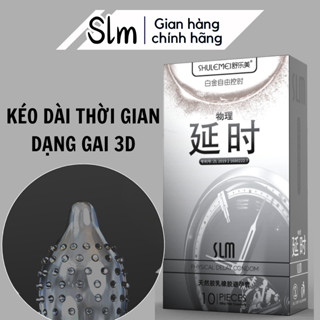 Bao Cao Su Kéo Dài Quan Hệ Có Gai SLM Siêu Mỏng 001, Nhiều Gel - Hộp 10 BCS