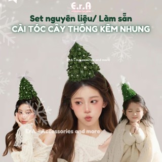  TỰ LÀM - LÀM SẴN Băng đô giáng sinh noel handmade Cài tóc cây thông giáng sinh kẽm nhung trang trí Sinh nhật Erashop 