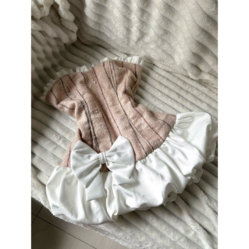 Đầm tweed phồng kèm nơ ( Emie Dress ) Chérine