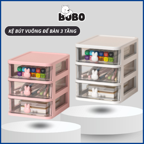 Kệ để đồ 3 tầng BoBo Store chất liệu nhựa ABS bền đẹp kệ để đồ tiện lợi hình thỏ đáng yêu
