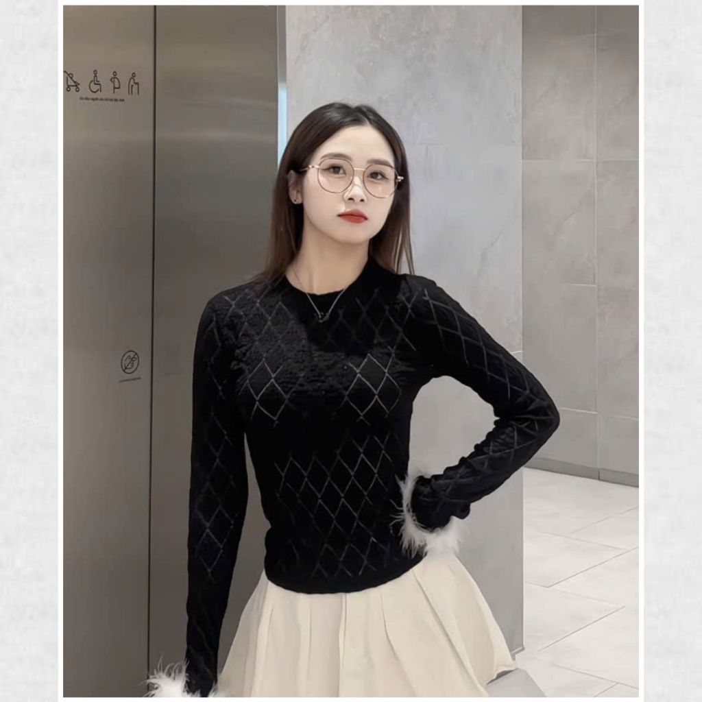 Áo kiểu nữ TIMO, Áo thun nữ ren mỏng cổ tròn phong cách tiểu thư chất vải thun xốp mềm mịn AOT196 | BigBuy360 - bigbuy360.vn