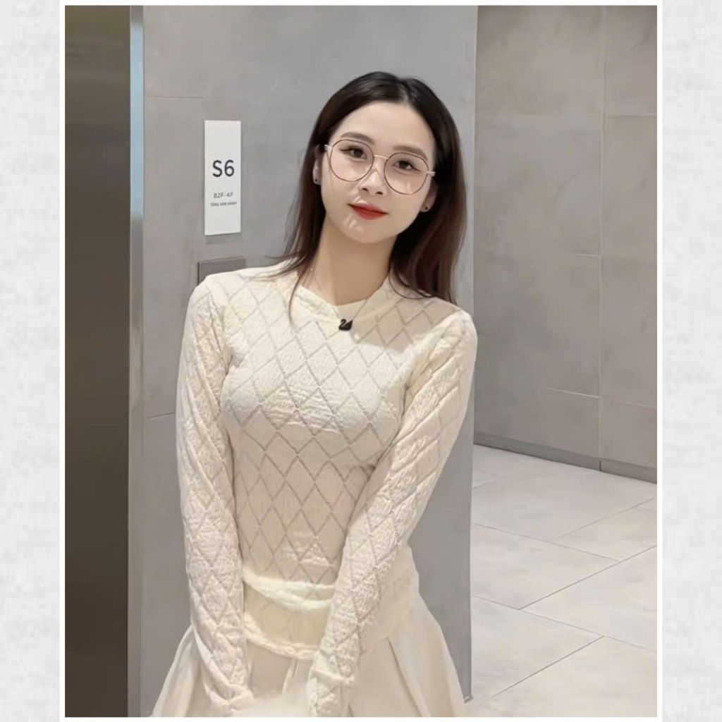 Áo kiểu nữ TIMO, Áo thun nữ ren mỏng cổ tròn phong cách tiểu thư chất vải thun xốp mềm mịn AOT196 | BigBuy360 - bigbuy360.vn