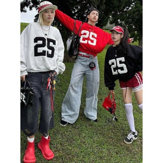 Áo Sweater Nỉ Số 25 AB HOUSE TWENTY FIVE Nữ Thêu Đắp Vải Nổi Chất Nỉ Nhập Ngoại Phong Cách Dể Thương Mimi shop