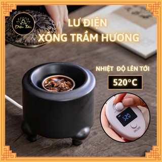 Lư điện xông trầm lư xông trầm 520 độ có hẹn giờ và điều chỉnh nhiệt độ cao cấp dùng để xông trầm hương, trầm bột (đen)