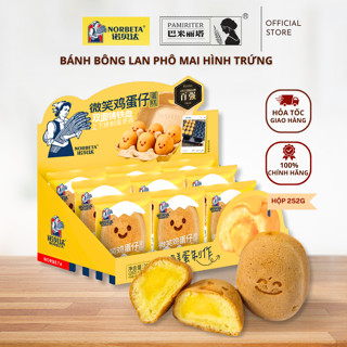 Bánh Bông Lan Phô Mai Hình Trứng Norbeta Hộp 9 Bánh 252g