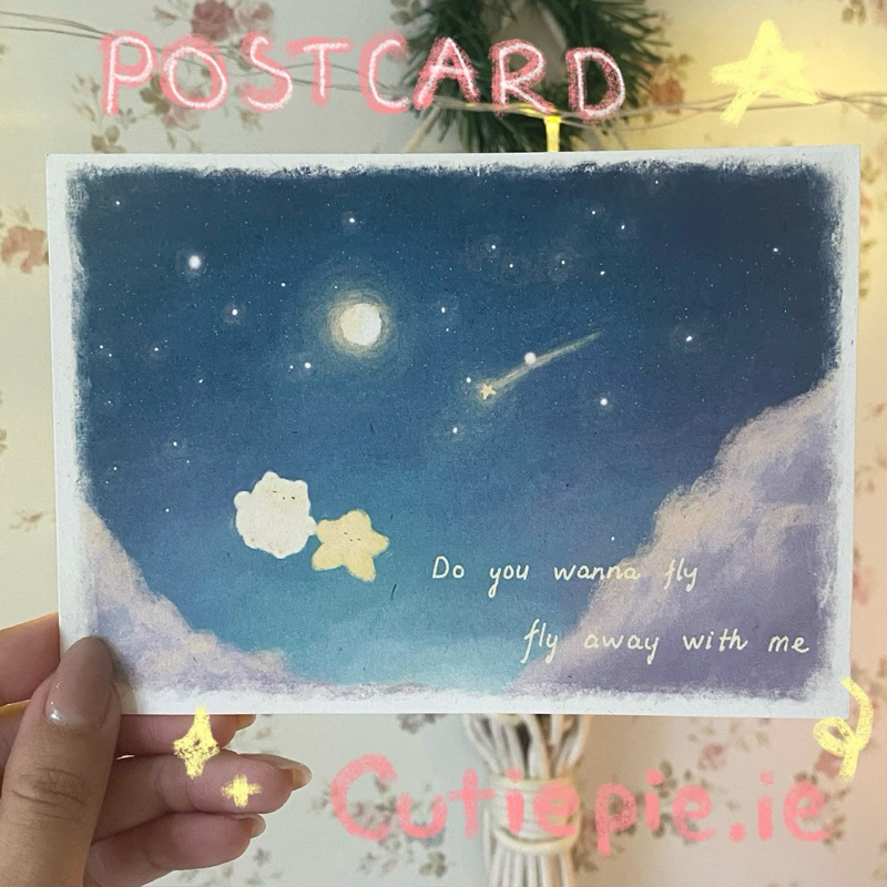 ⋆. 𐙚 cutiepie.ie - POSTCARD/Thiệp "Fly away with me" [Design and Illustrated by cutiepie.ie]