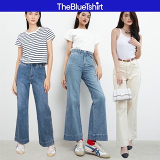 TheBlueTshirt - Quần jeans lưng cao ống loe nhẹ nữ - Icon Jeans