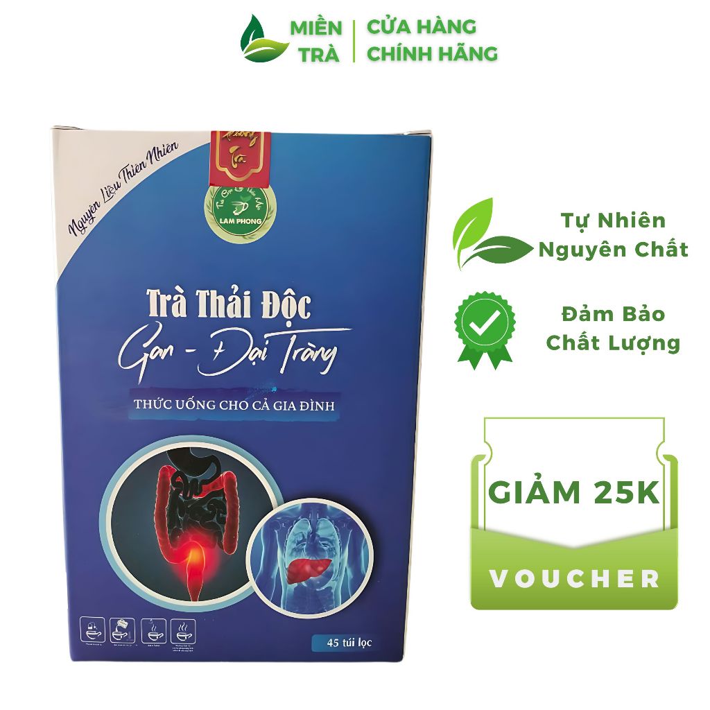 [SALE TẾT - GIẢM ĐẾN 40%] Trà Thanh Lọc Cơ Thể, Hỗ Trợ Tiêu Hóa - Thải Độc Gan Đại Tràng Lam Phong MIỀN TRÀ [Hộp 45 Túi]
