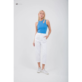  Quần Kaki Suông JP FASHION Ngắn 9 Tấc Quần Ống Suông Nữ Cạp Cao Cho Nấm Lùn 19007579 