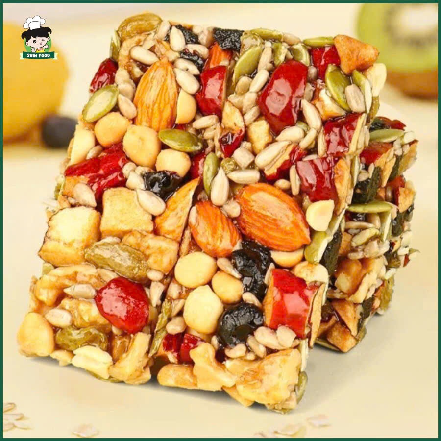 Thanh Ngũ Cốc Granola Ăn Kiêng Không Đường gói 300G, Bánh hạt ăn kiêng, Thanh Hạt Dinh Dưỡng Giảm Cân Thuần Chay-BAK