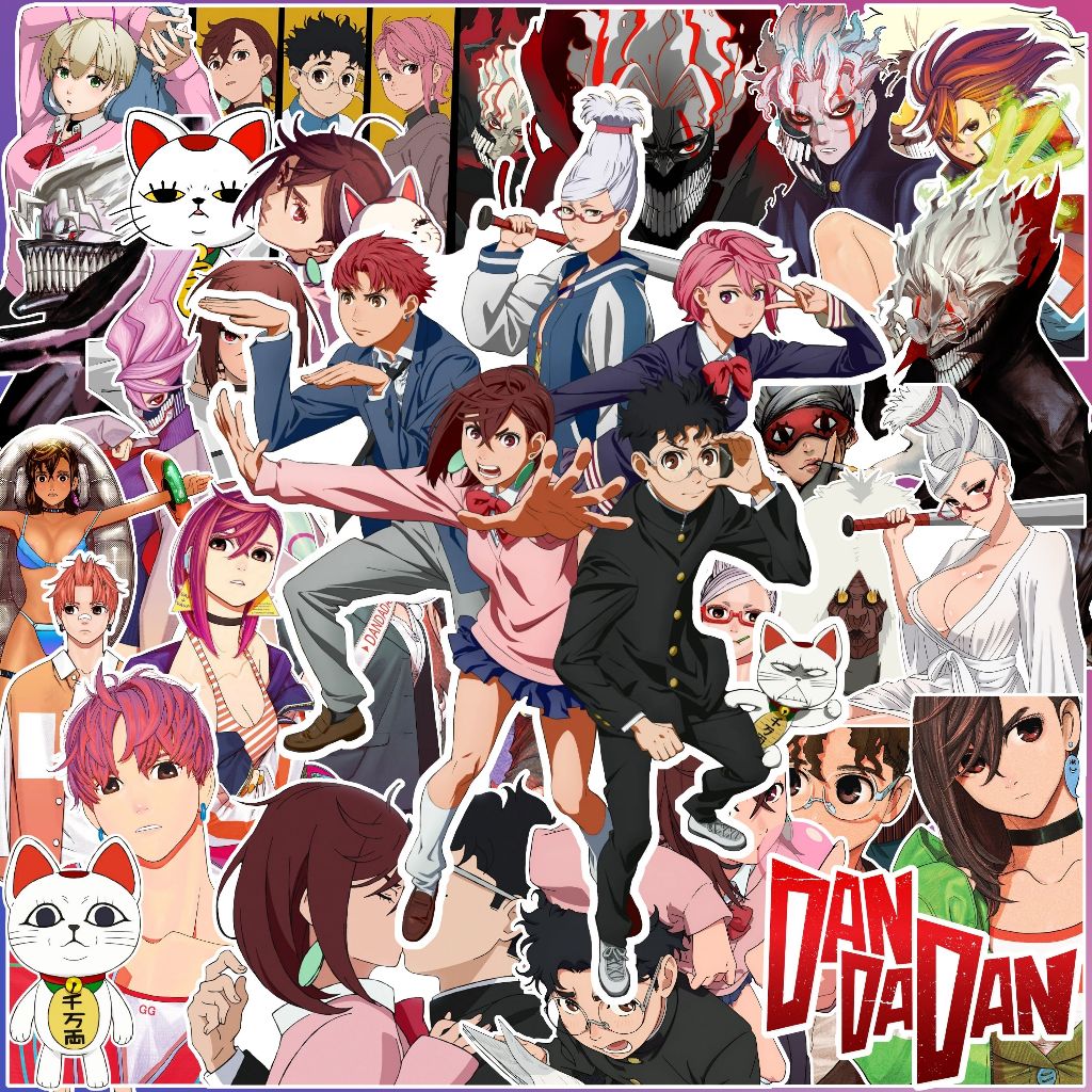 [Set 50 Cái] Sticker anime Dandadan, sticker Vũ Trang Siêu Nhiên,  decal trang trí điện thoại,laptop