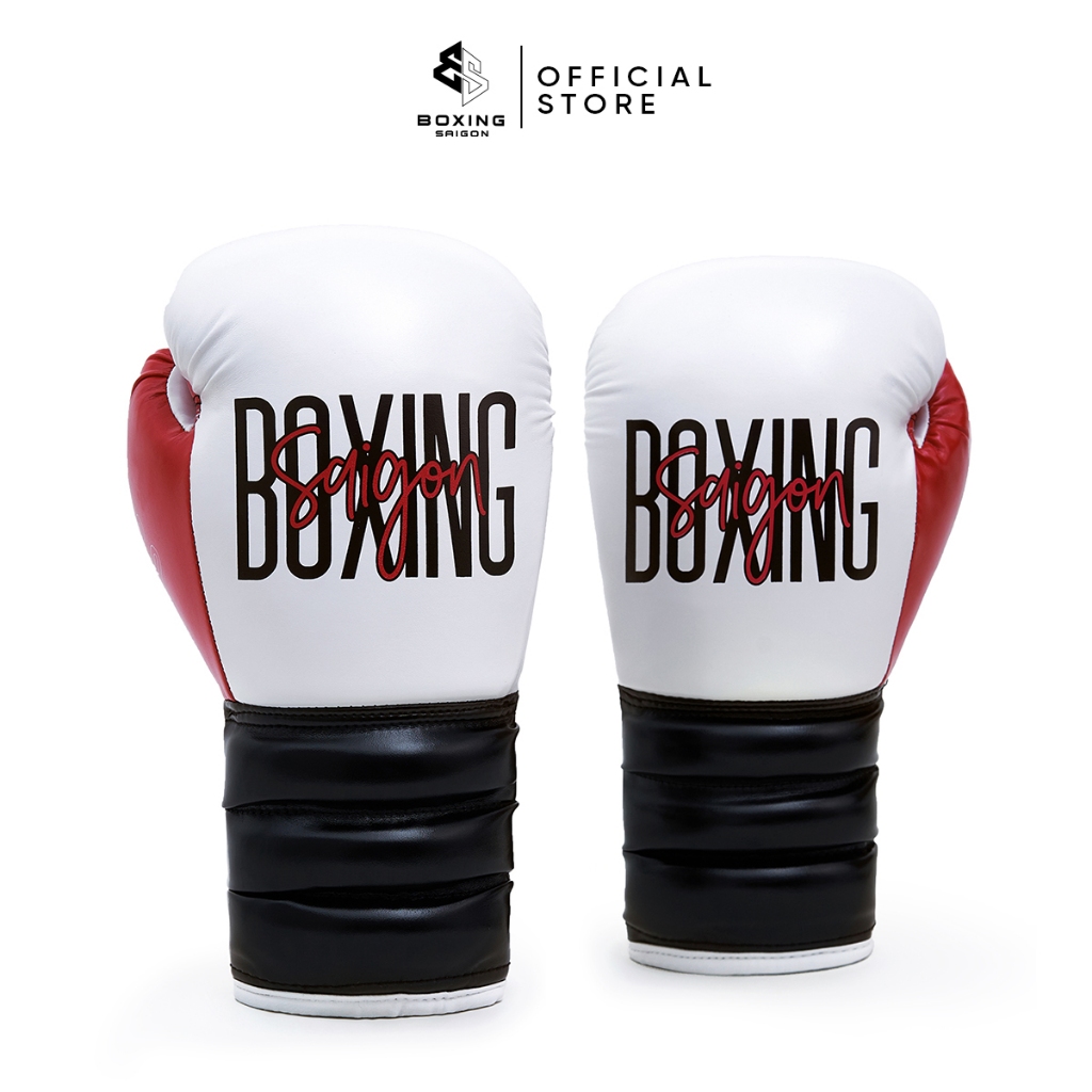 Găng Tay Boxing Saigon Inspire 2.0 - White/Red/Black ( Tặng túi đựng găng chống thấm )