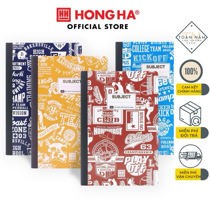 Sổ bìa bồi A4 420 trang Hồng Hà Subject - 4618 (1 quyển)