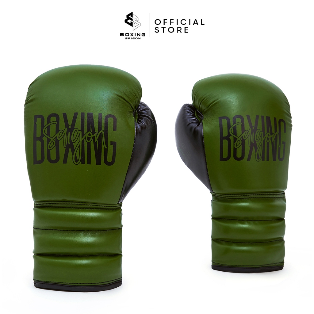 Găng Tay Boxing Saigon Inspire 2.0 - Olive/Black ( Tặng túi đựng găng chống thấm )